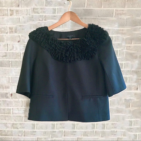 Ann Taylor Ruffle Crop Blazer - Picture 2 of 5